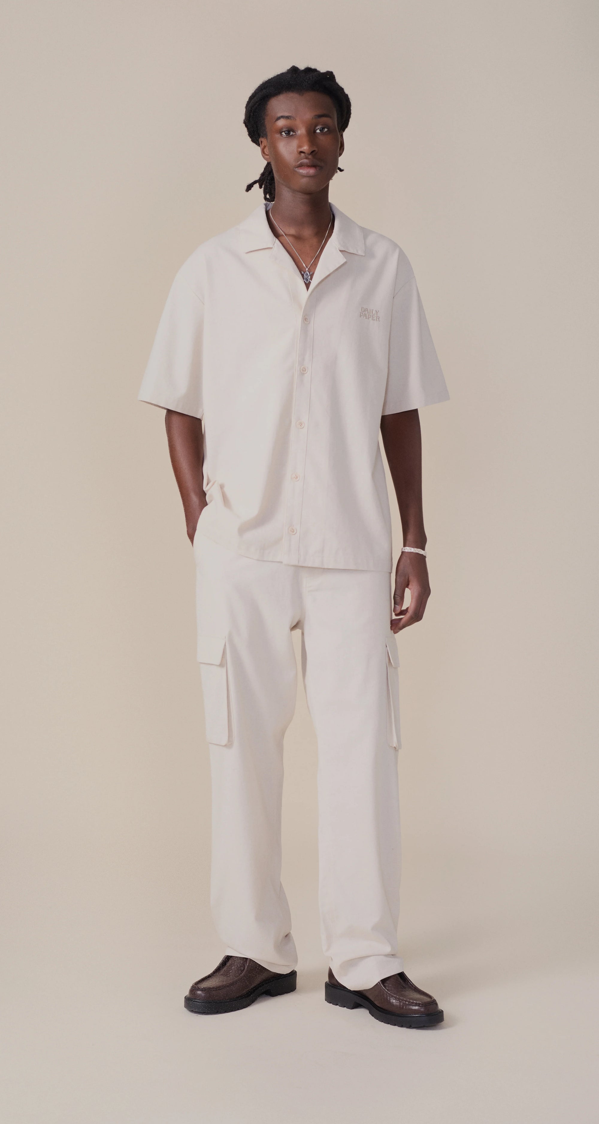 Linen Cargo Pants Beige
