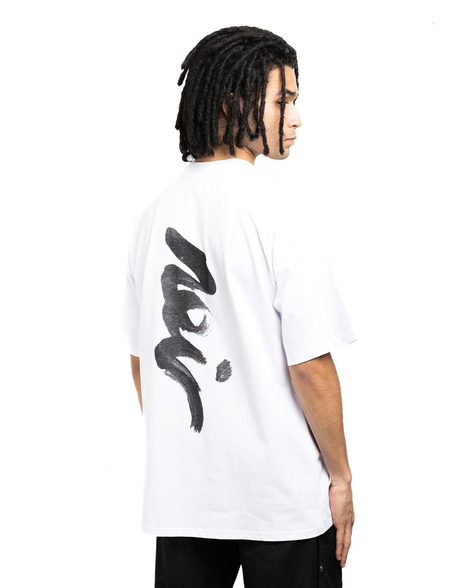 Cabinet Noir Brush Stroke Noir Tee White