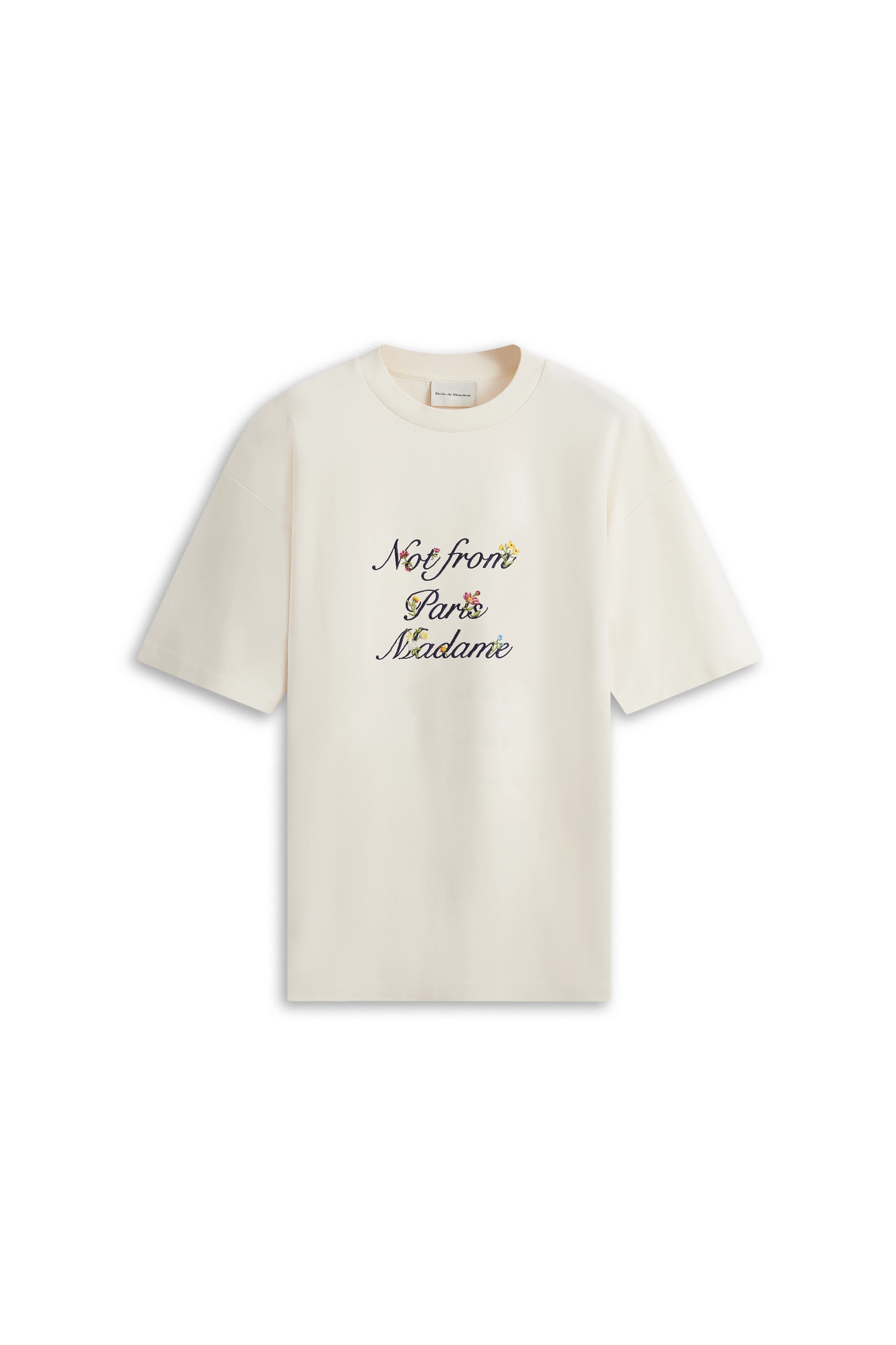 Le Tshirt Slogan a Fleurs Cream