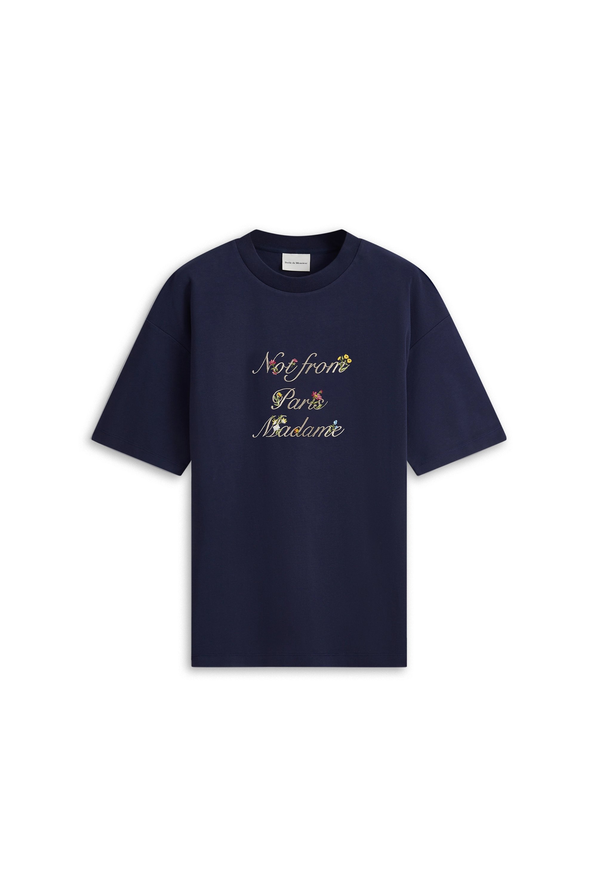 Le Tshirt Slogan a Fleurs Navy