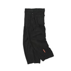 Barrel Leg Trousers Solid Black
