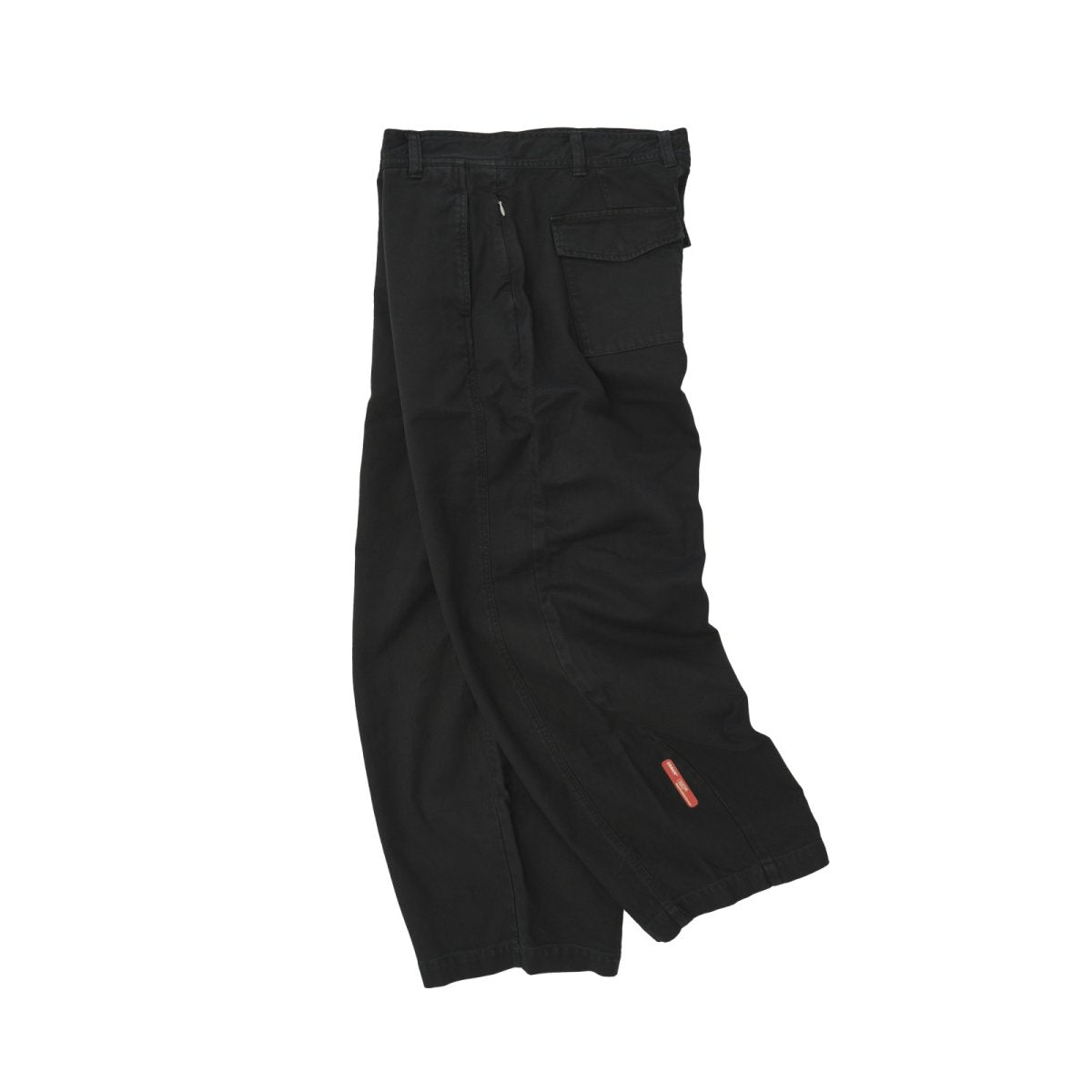 Barrel Leg Trousers Solid Black