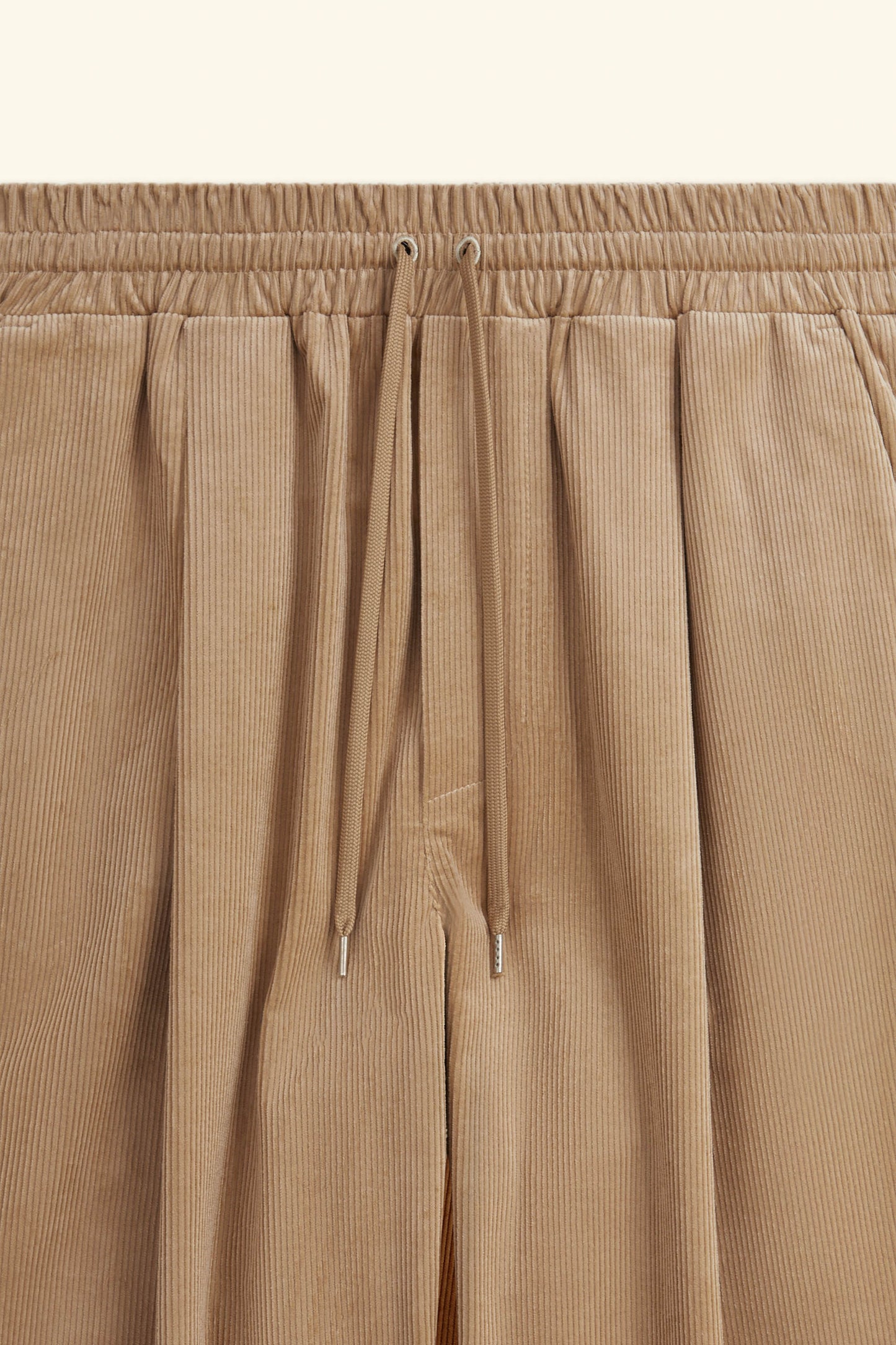 Le Pantalon Cropped Corduroy Beige