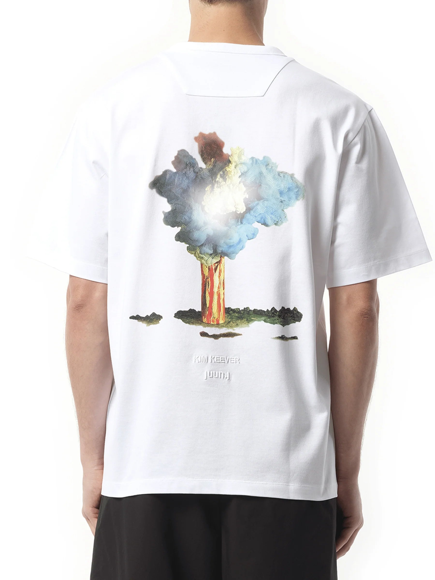 Kim Keever Flower Graphic Loose Short Sleeve White