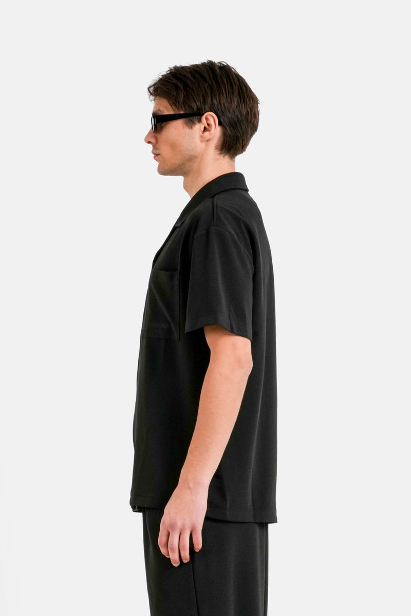 Crepe Fabric Ss Shirt 25200 Blac