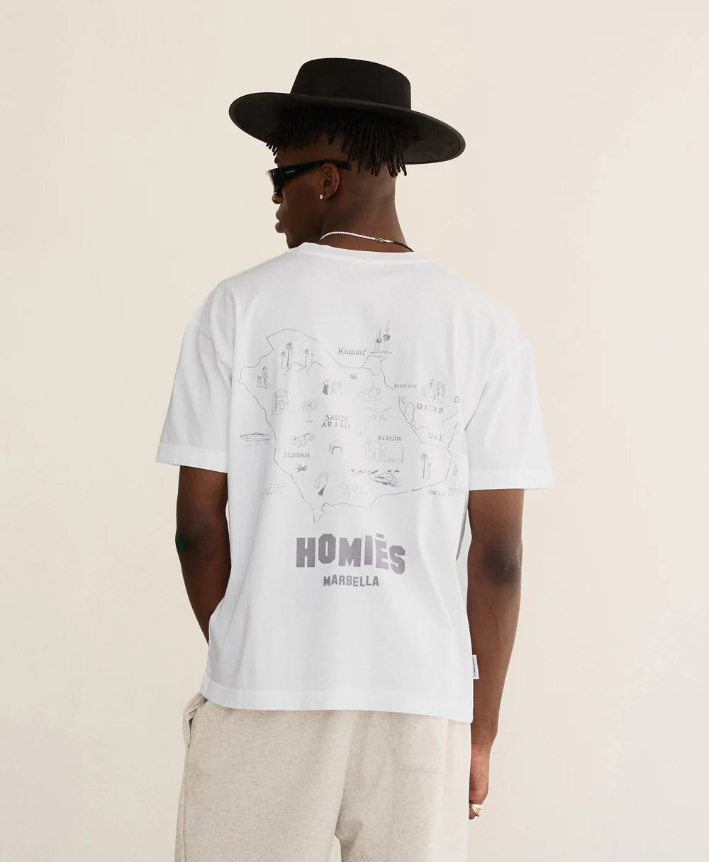 Mapa T Shirt Middle East Vintage Light Grey