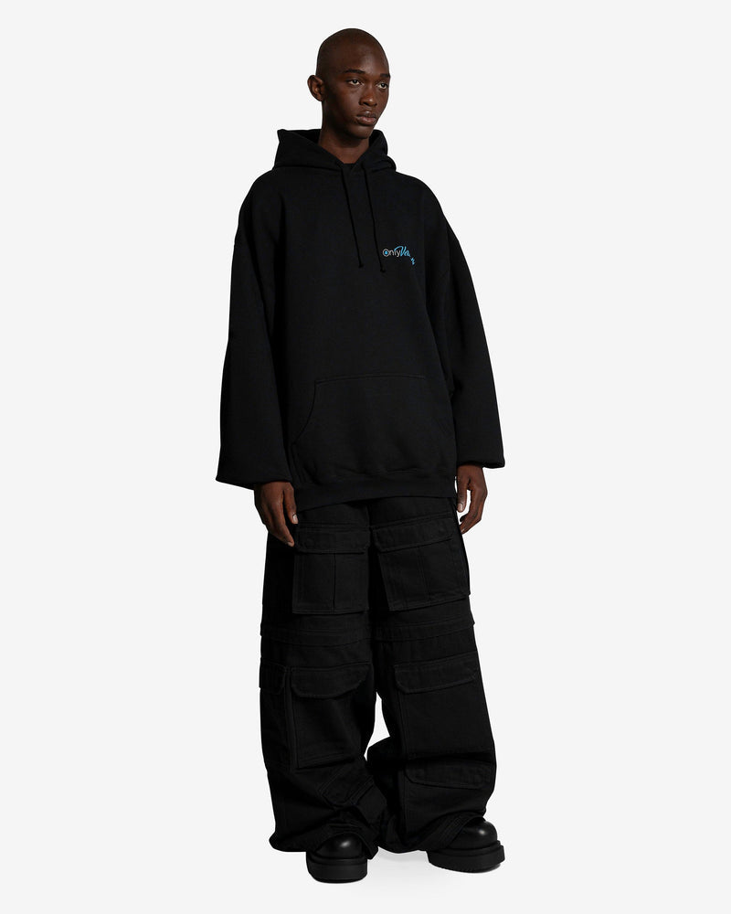 Embroided Logo Hoodie Black