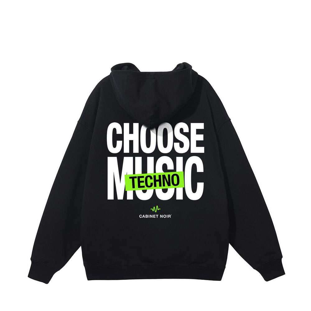 Music Is Life Hoodie Techno Black