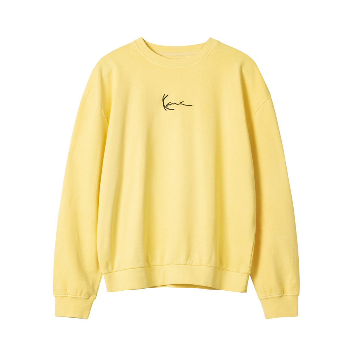 Small Signature Os Washed Crew light yellow