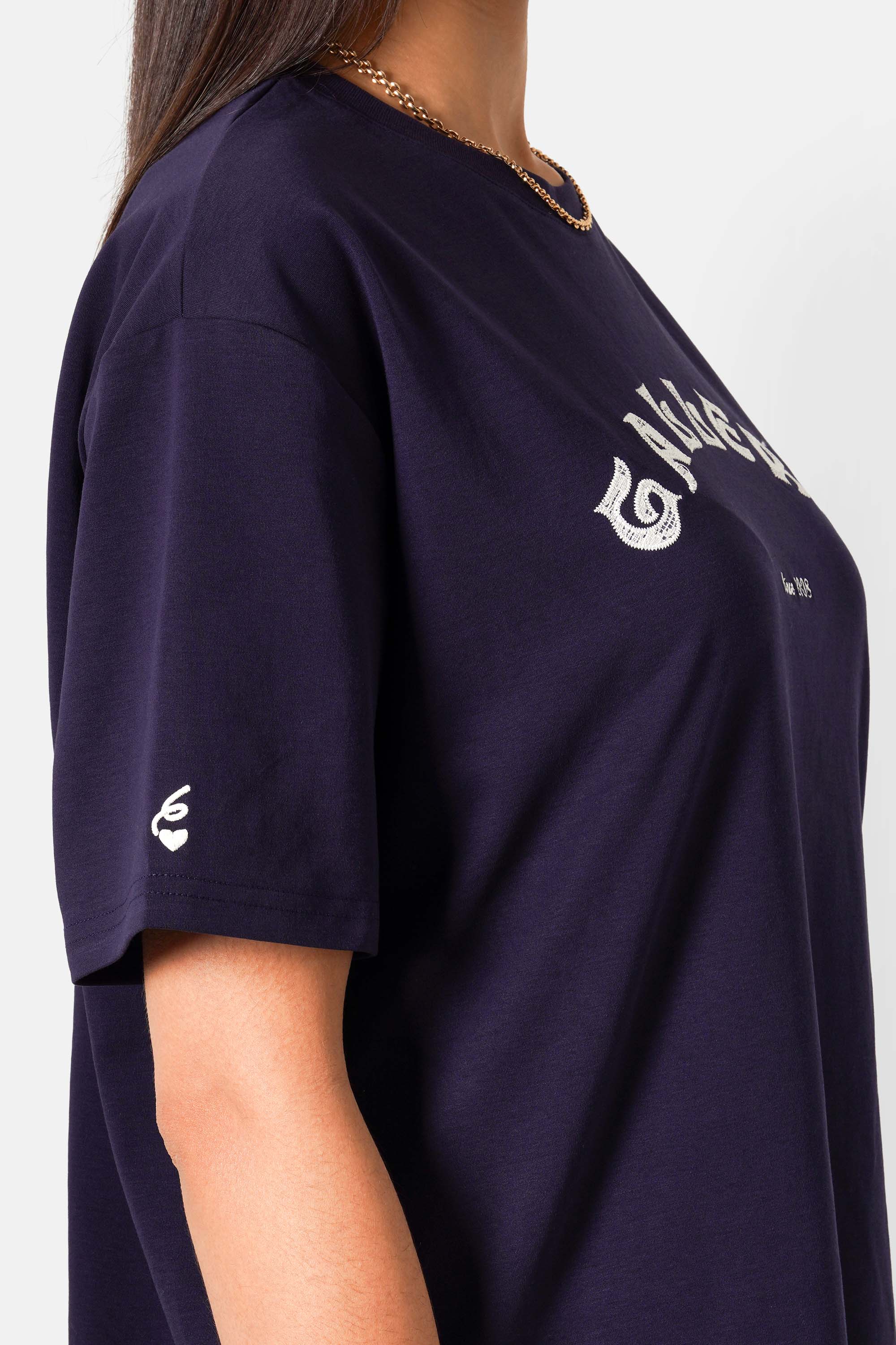 Gallery Lace Applique Tee 34811 Navy