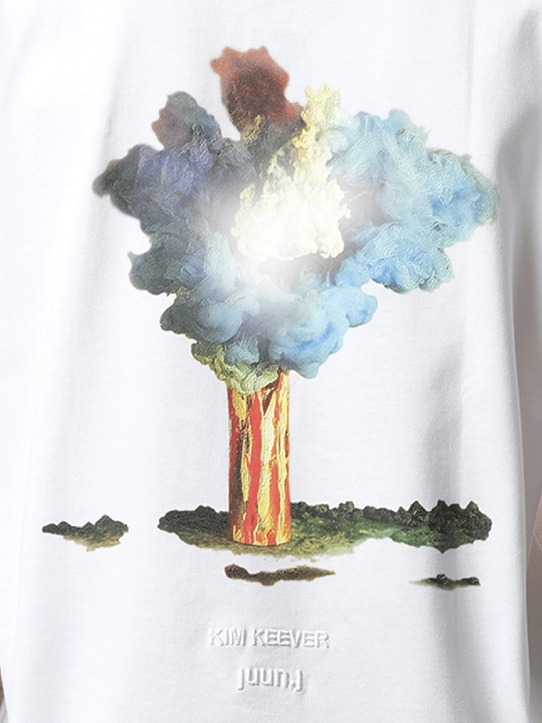 Kim Keever Flower Graphic Loose Short Sleeve White