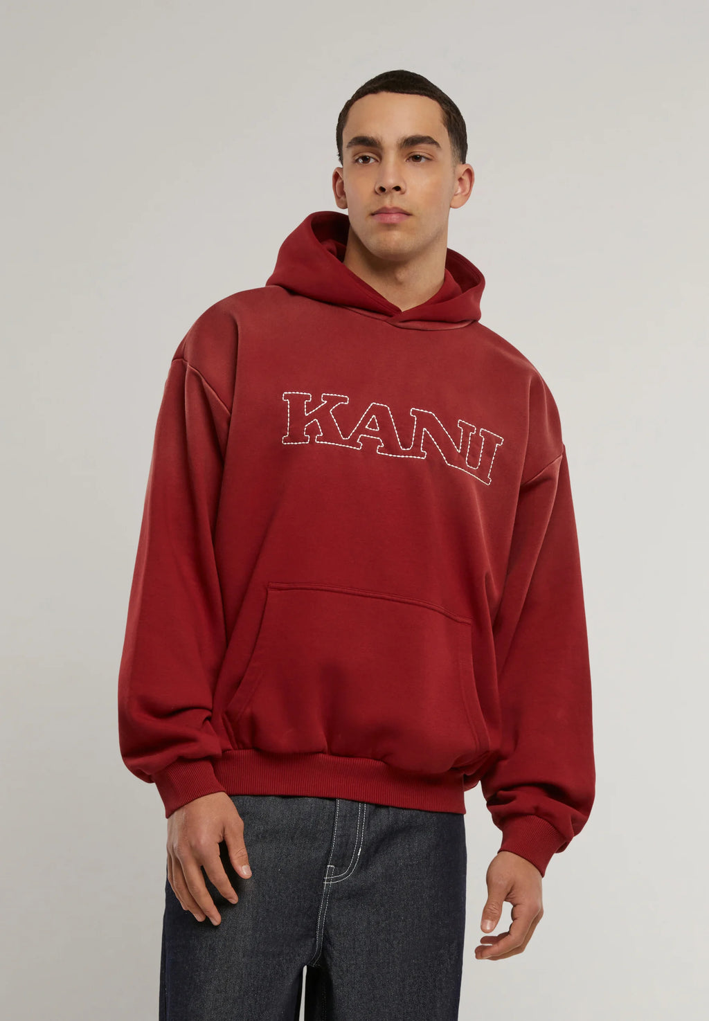 Retro Washed Os Hoodie red