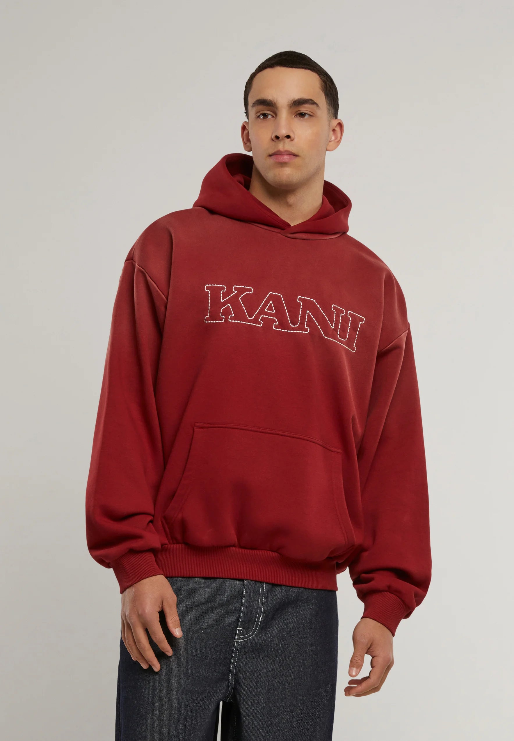 Retro Washed Os Hoodie red