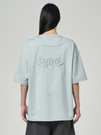 Semi Over Fit Graphic Embroidered T Shirts Sky Blue