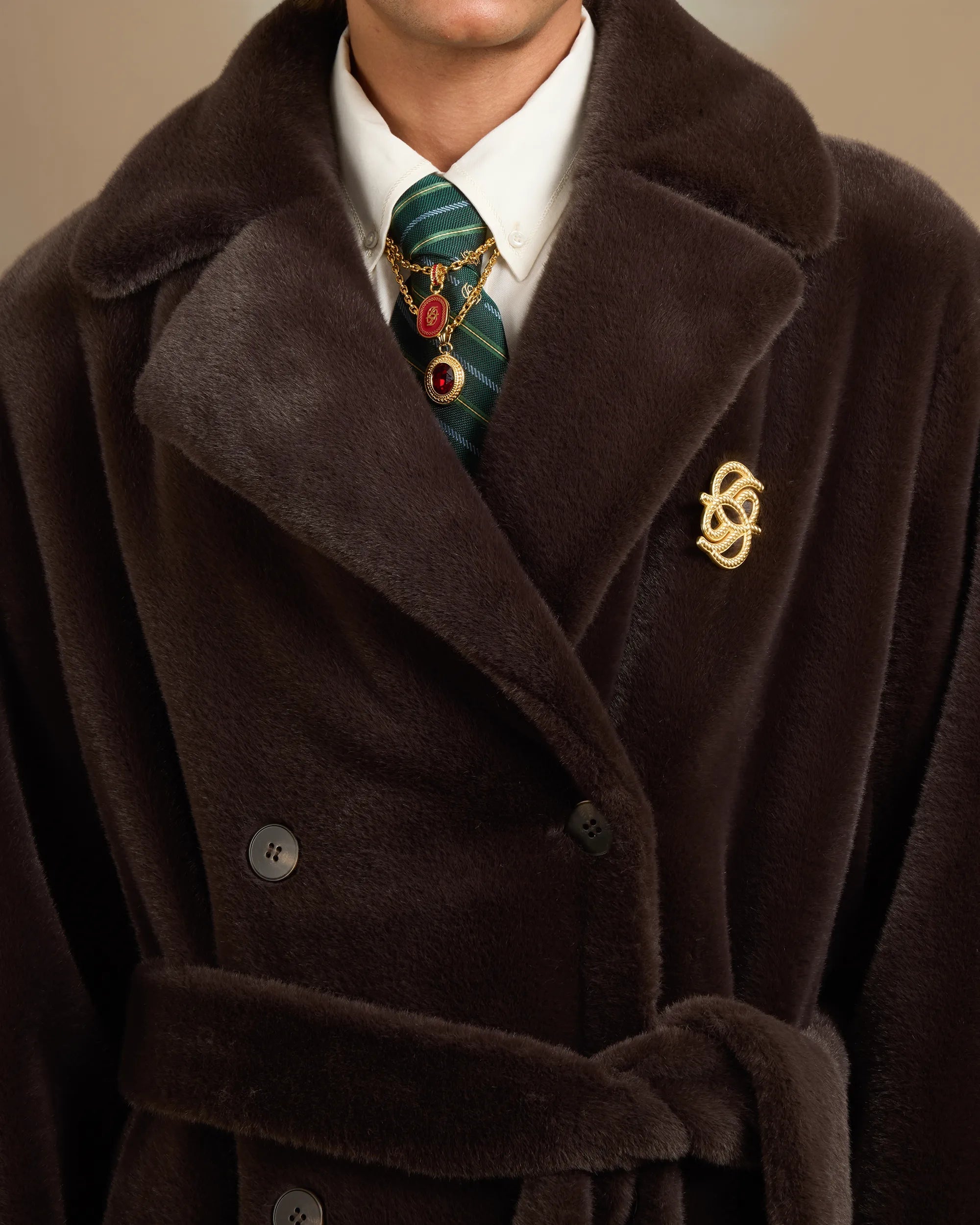 Le Manteau Fourrure Dark Brown