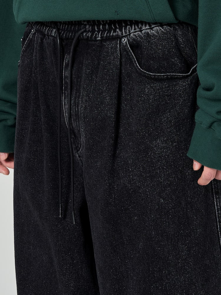 Eband Wide Denim Pants Black