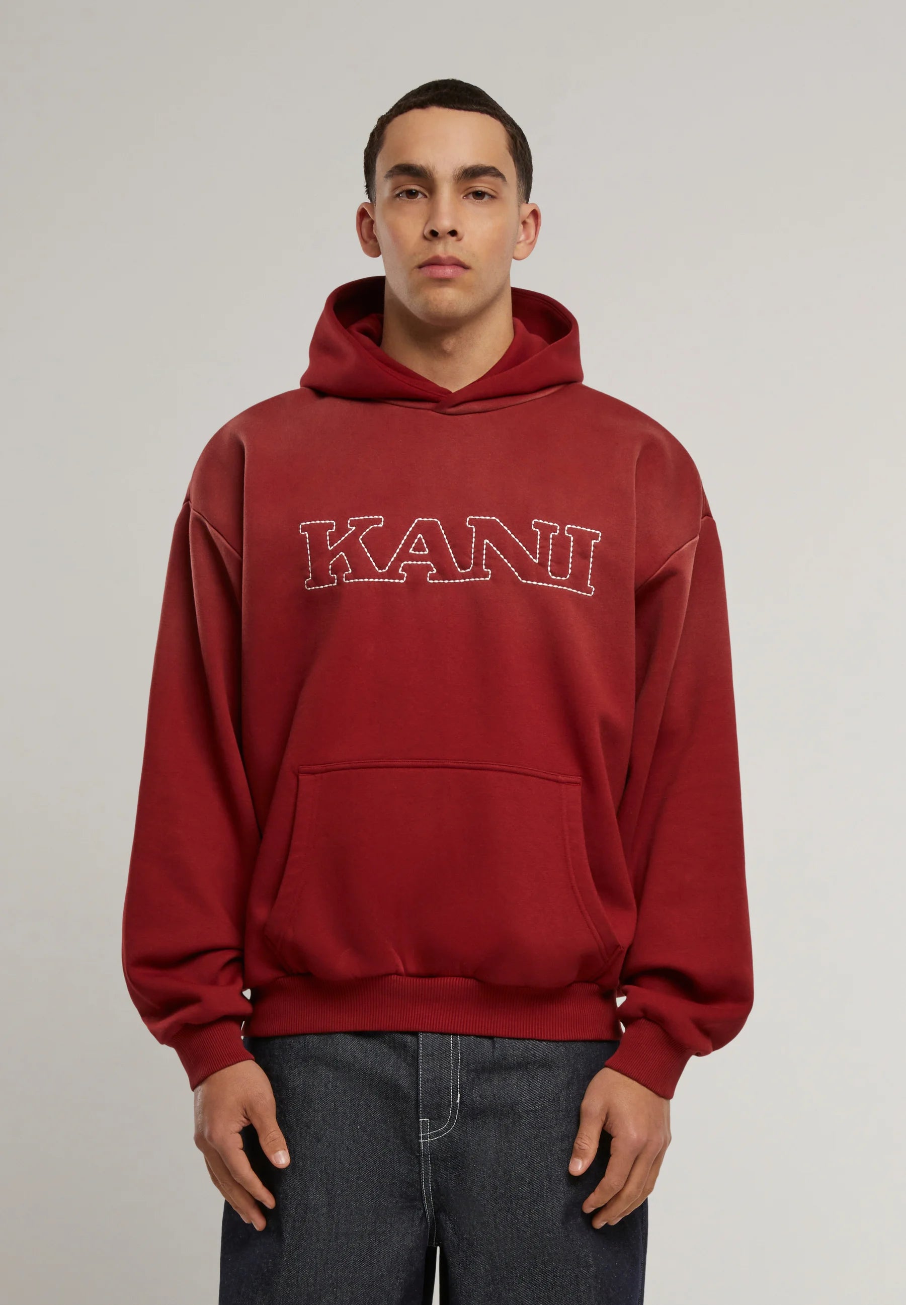 Retro Washed Os Hoodie red