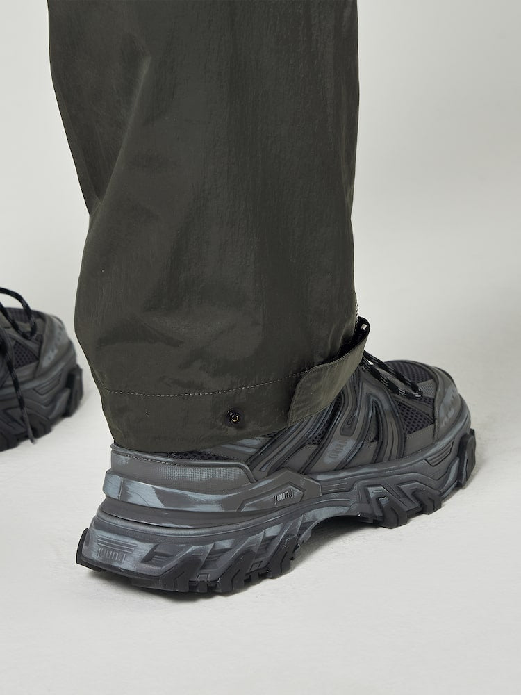 Low Crotch Nylon Pants Khaki