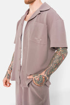 Shirt Resort Crepe Fabric 25200 Brow