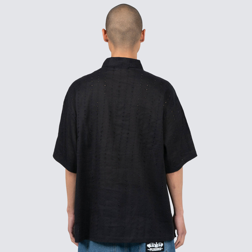Clarity Woven Polo Black