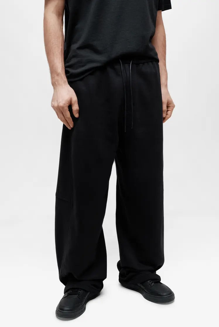 Curved Jersey Pants Black