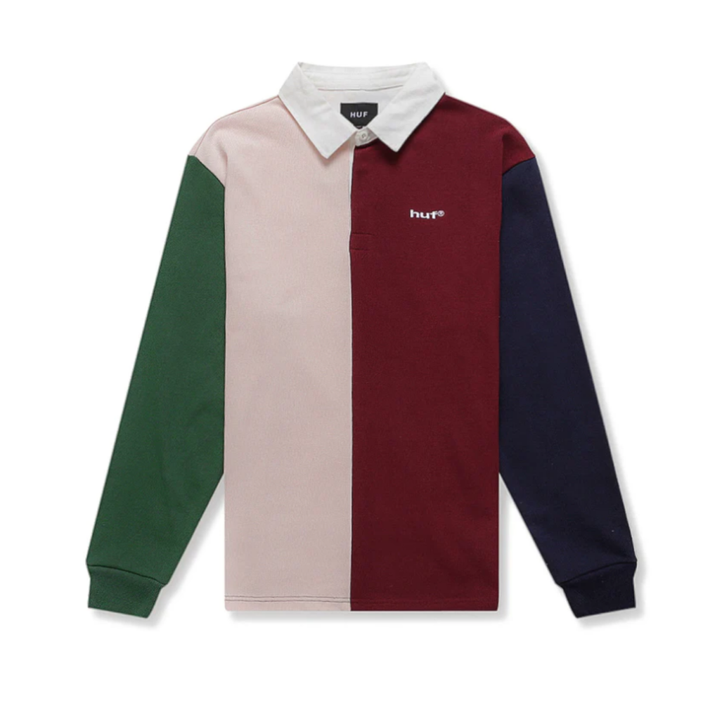 Mick Color Block Rugby Shirt Merlot