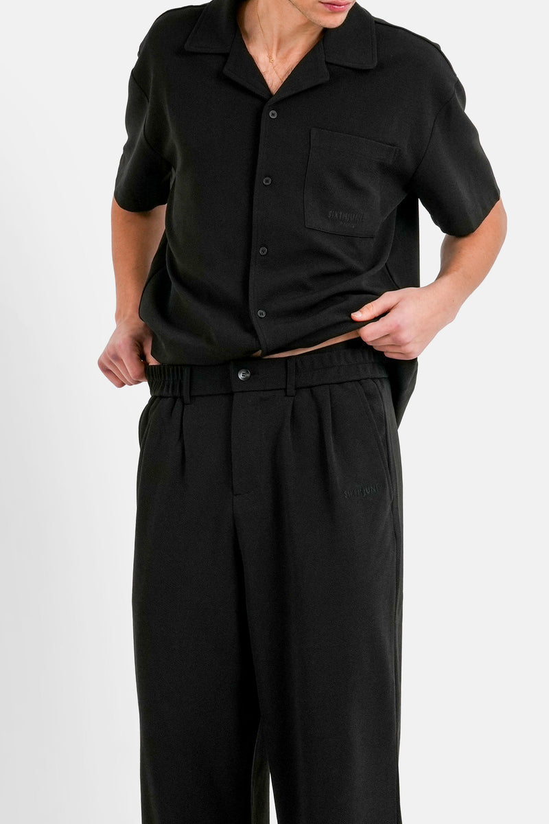 Pants Resort Crepe Fabric 12748 Blac