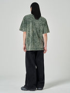 Loose Fit Garment Dyed Short Sleeve T Shirts Khaki