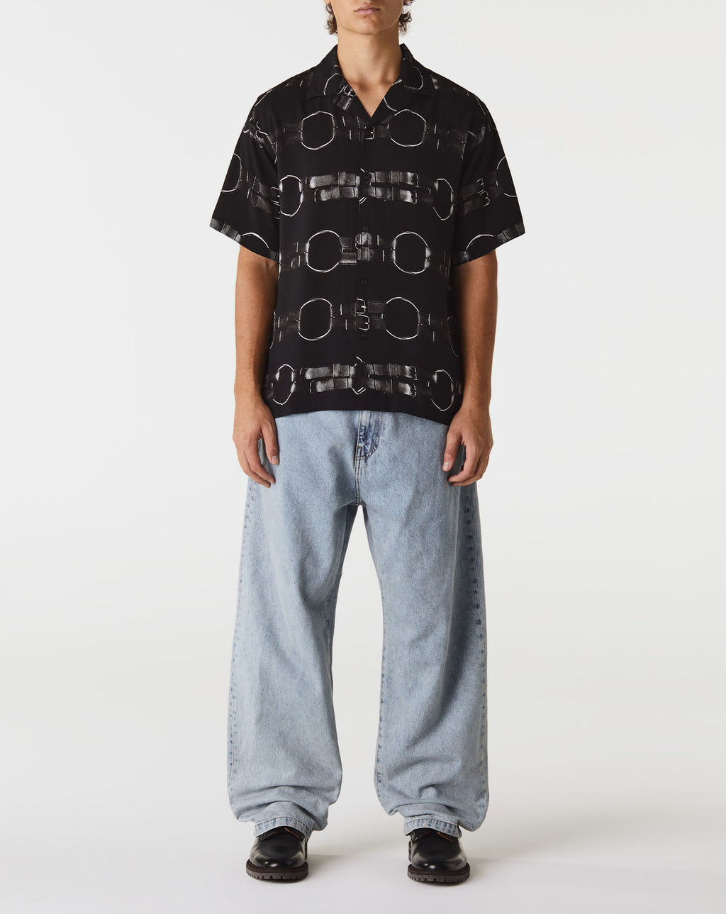 Straps Button Down Black
