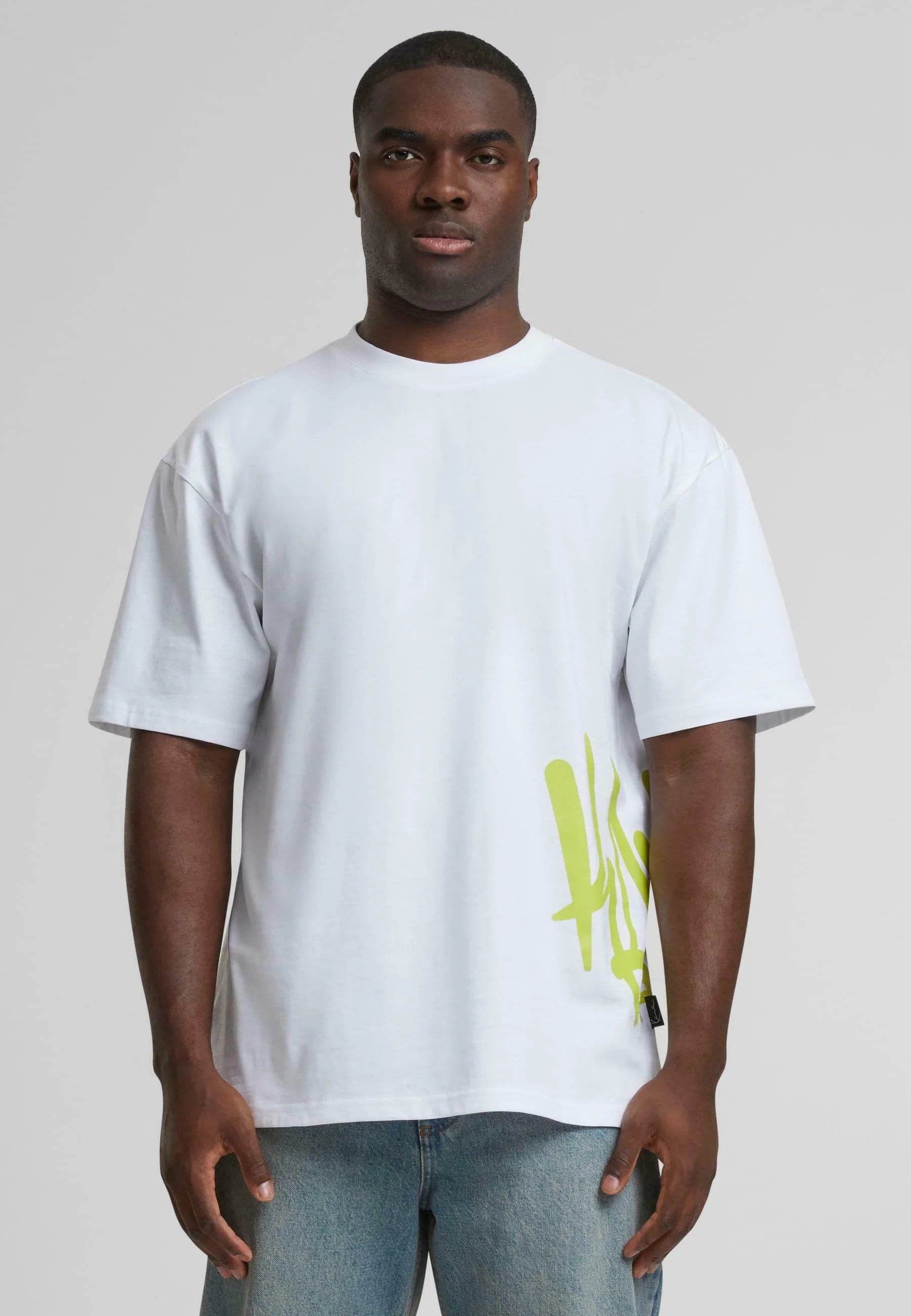 Woven Signature Kani Tag Tee White Lime