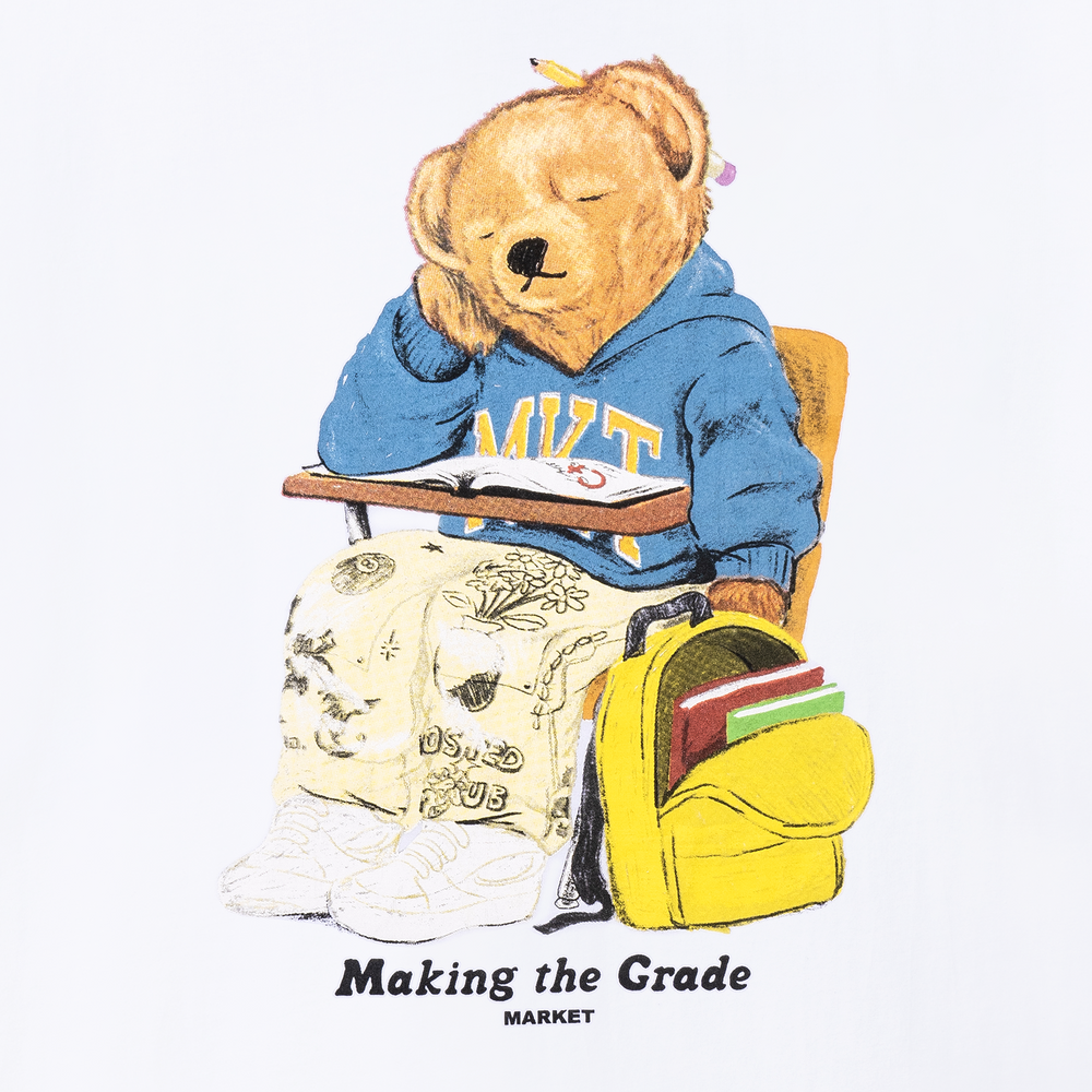 Making The Grade Bear T Shirt White