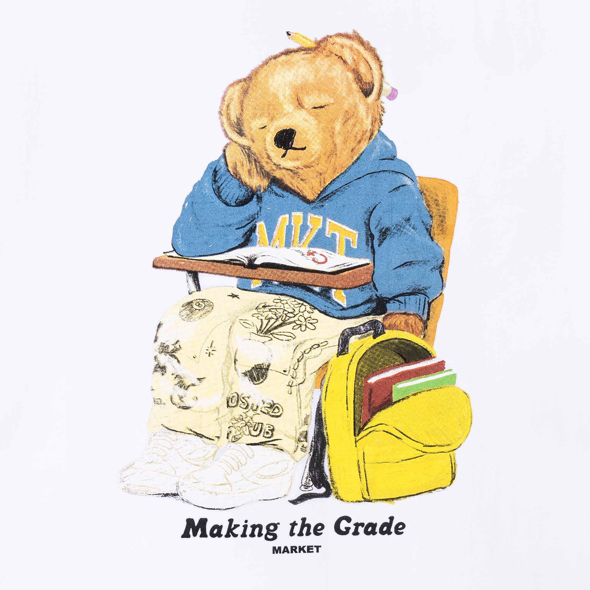 Making The Grade Bear T Shirt White