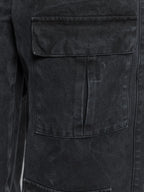 Wrinkled Canvas Cargo Pants Black