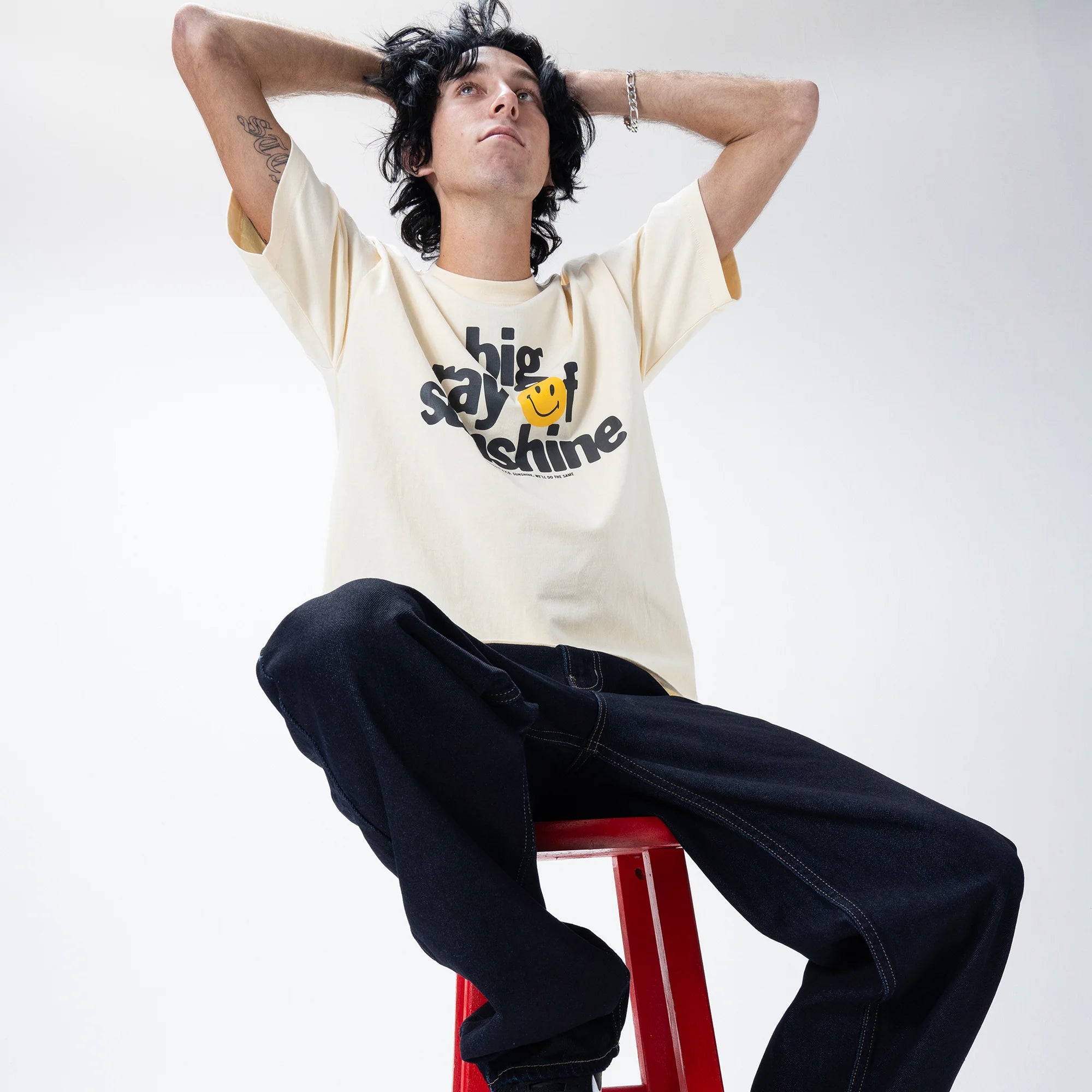 Smiley Sunshine T Shirt Butter Cream