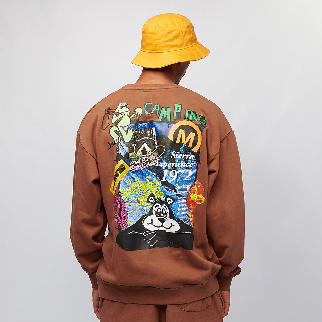 Gone Camping Washed Crew Sweatshirt washed brown
