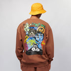 Gone Camping Washed Crew Sweatshirt washed brown