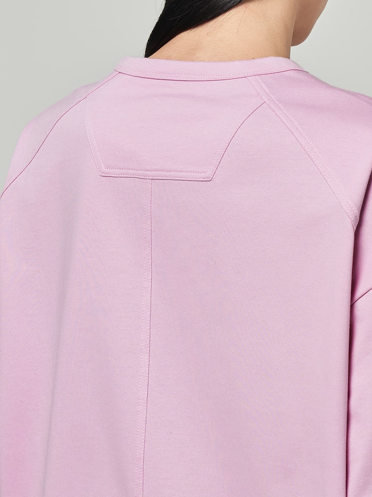 Layered Side Zip Short Sleeve T Shirts Light Pink
