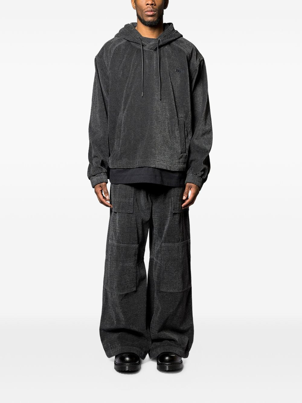 Denim Double Knee Pants Black
