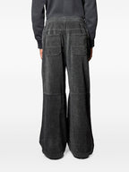 Denim Double Knee Pants Black