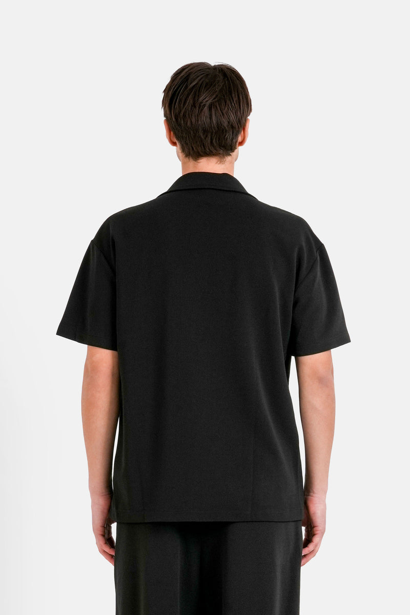 Crepe Fabric Ss Shirt 25200 Blac
