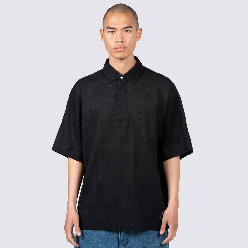 
                      
                        Clarity Woven Polo Black
                      
                    