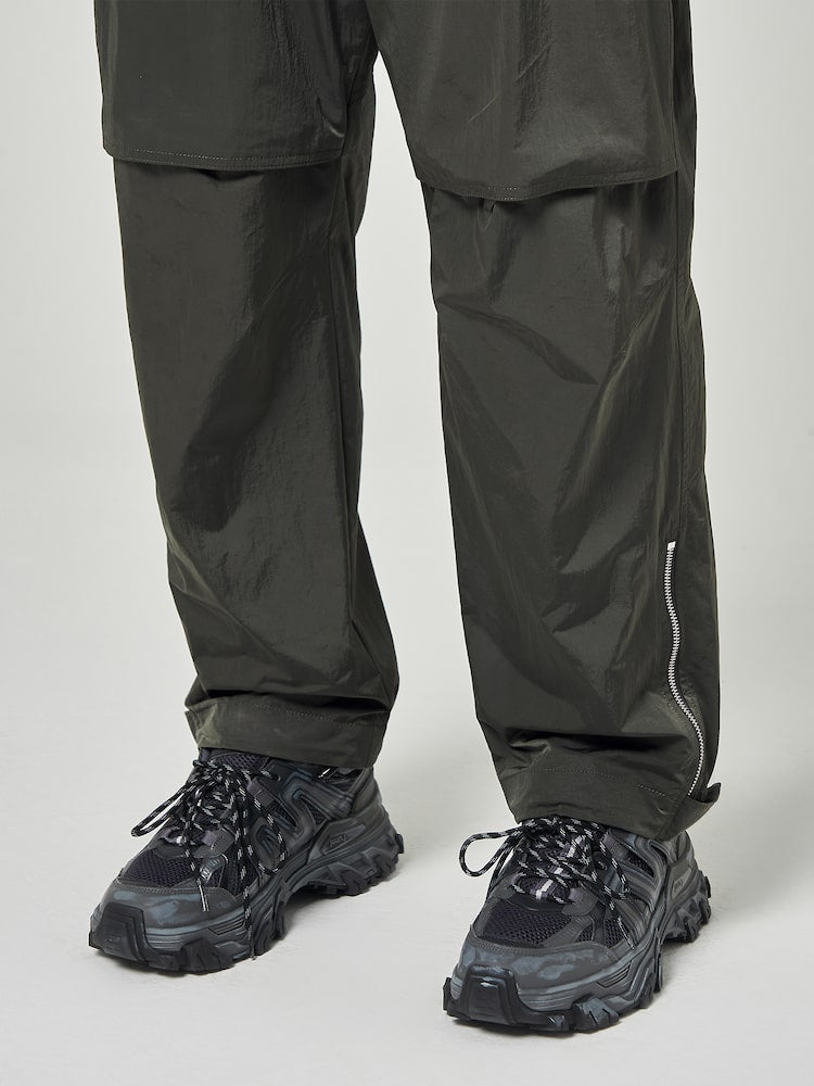 Low Crotch Nylon Pants Khaki