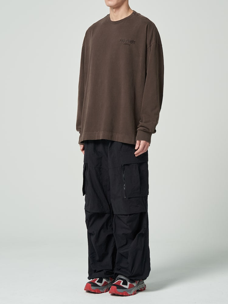 Nylon Puckering Pants Black