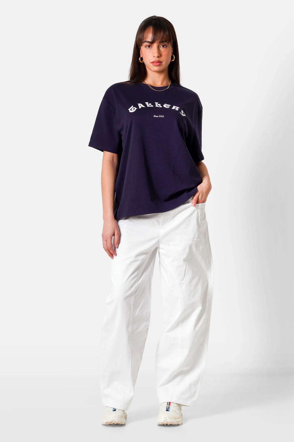 Gallery Lace Applique Tee 34811 Navy