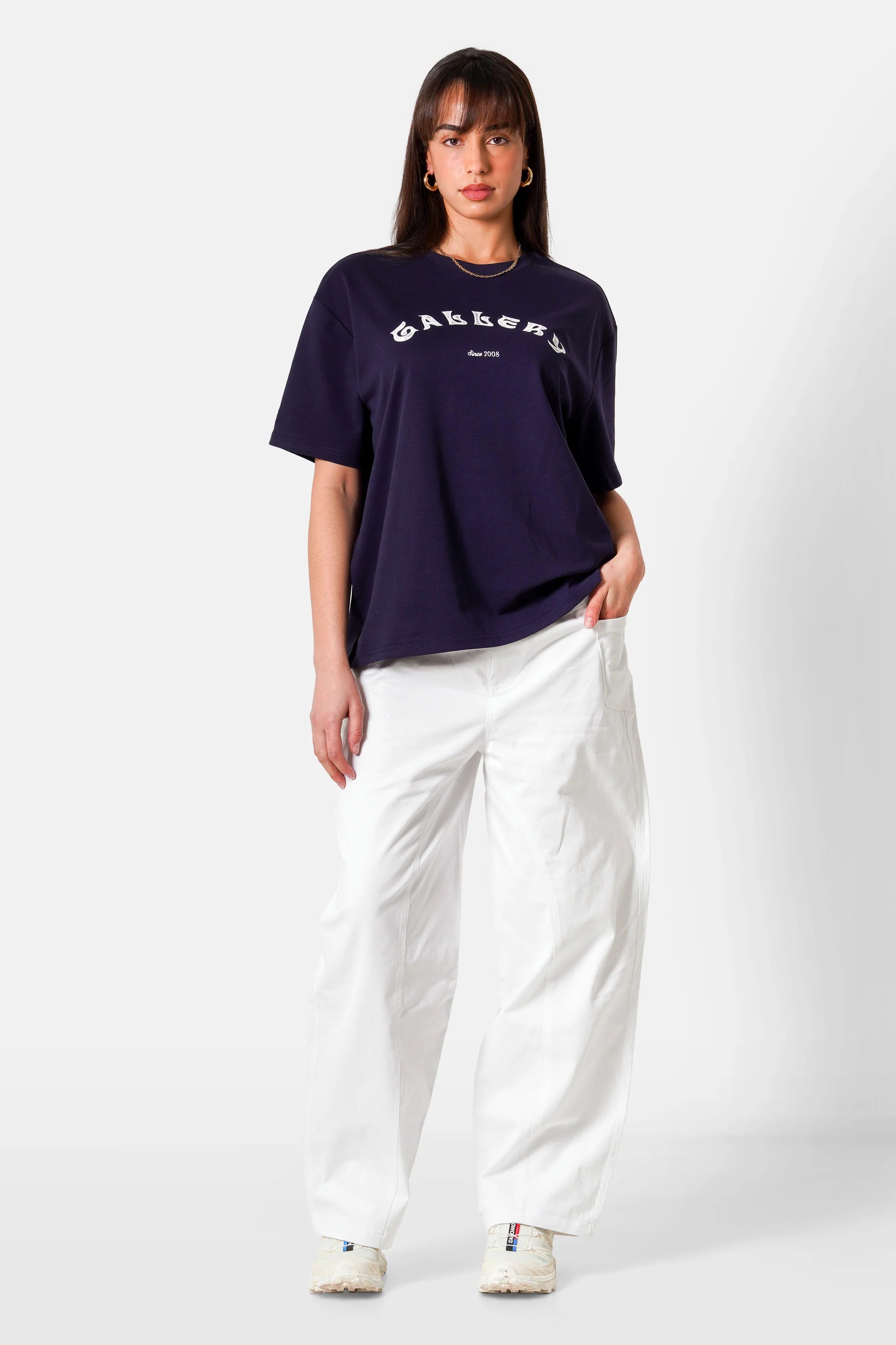 Gallery Lace Applique Tee 34811 Navy