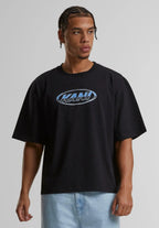 Woven Signature Chrome Logo Crop Tee Black