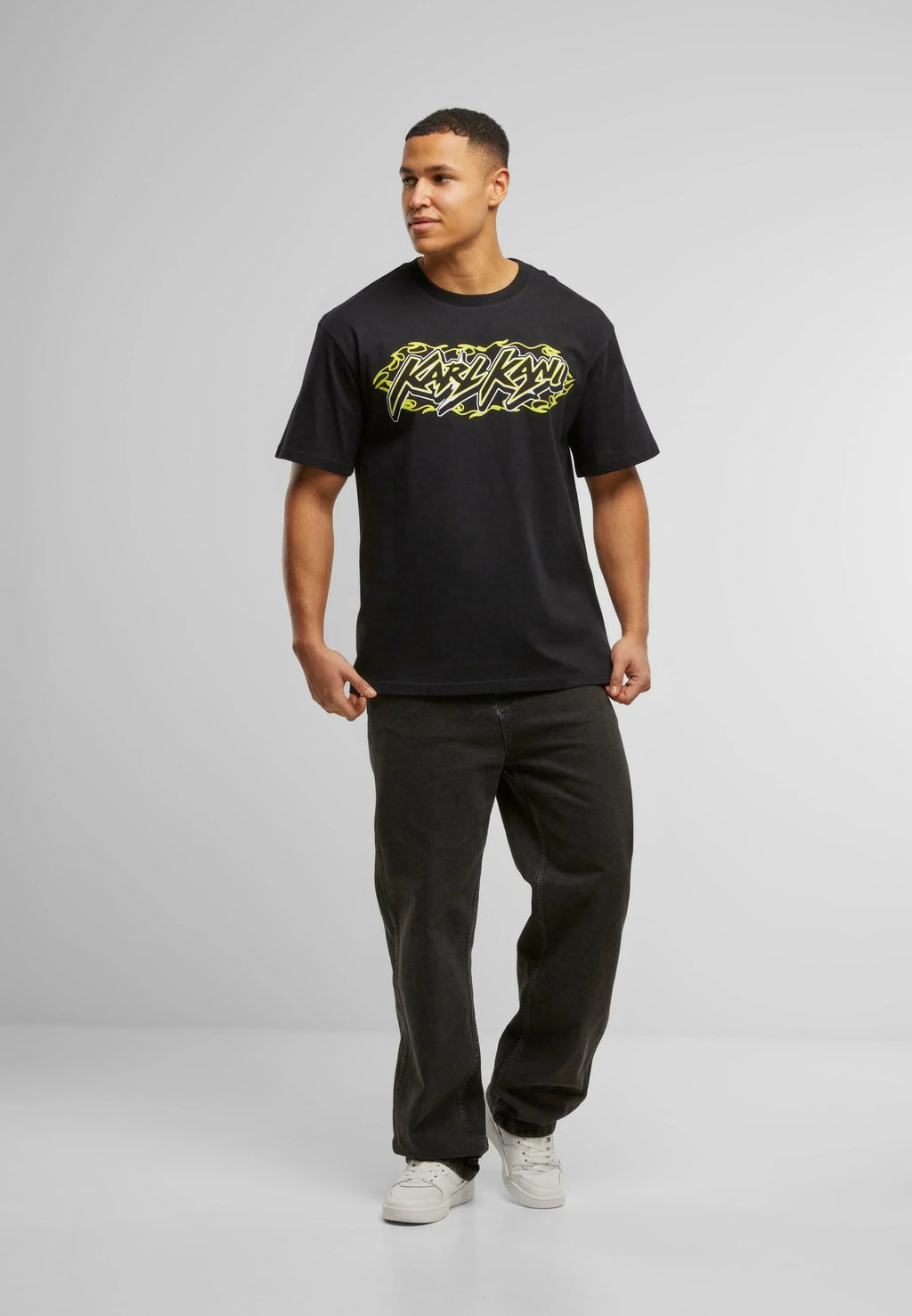 Woven Signature Kani Heat Tee Black Lime