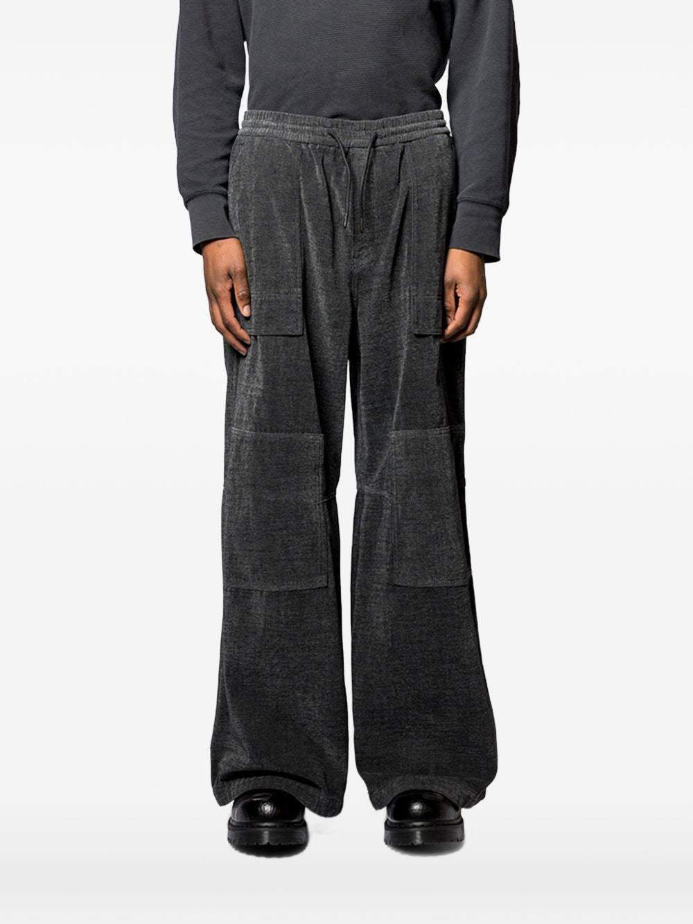 Denim Double Knee Pants Black