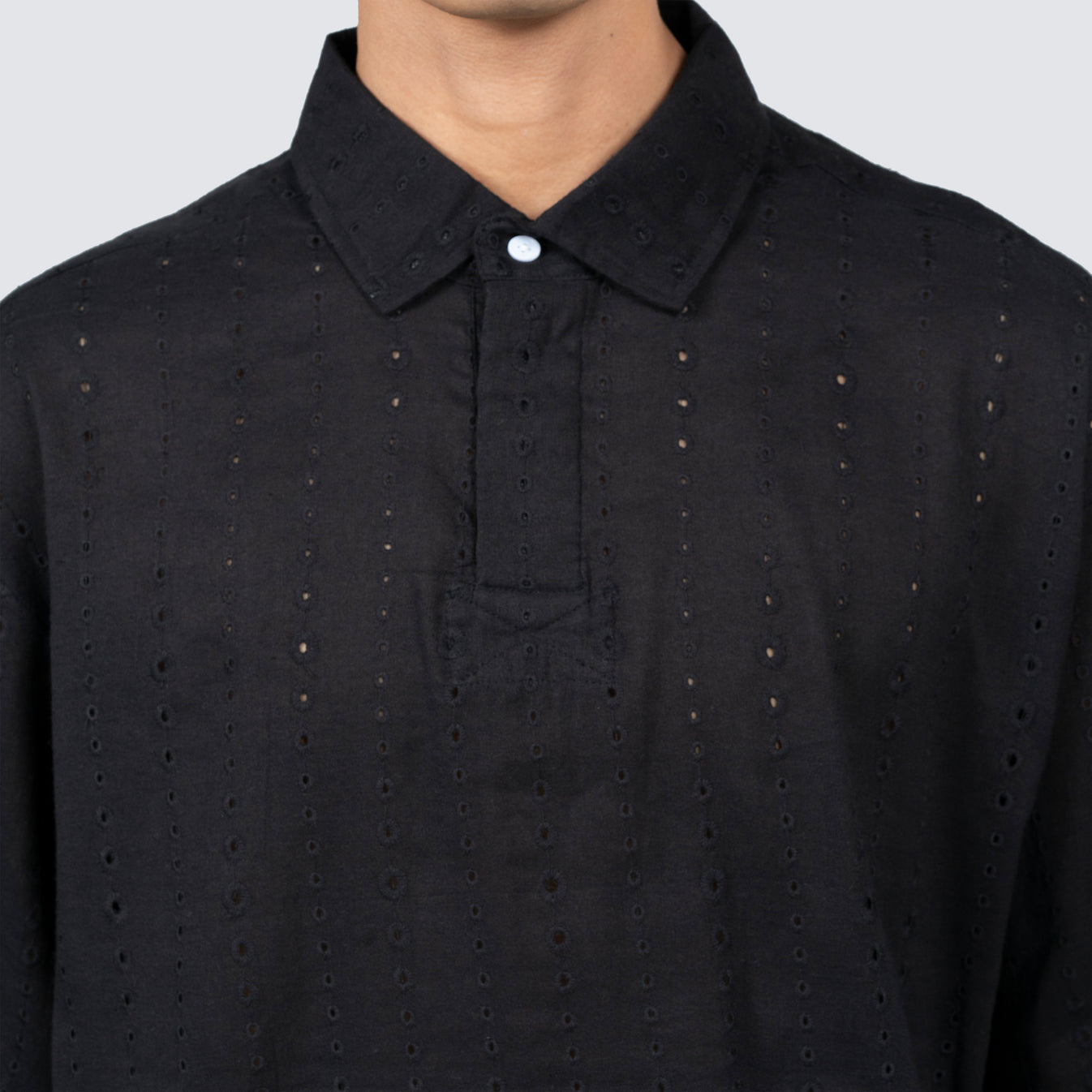 Clarity Woven Polo Black