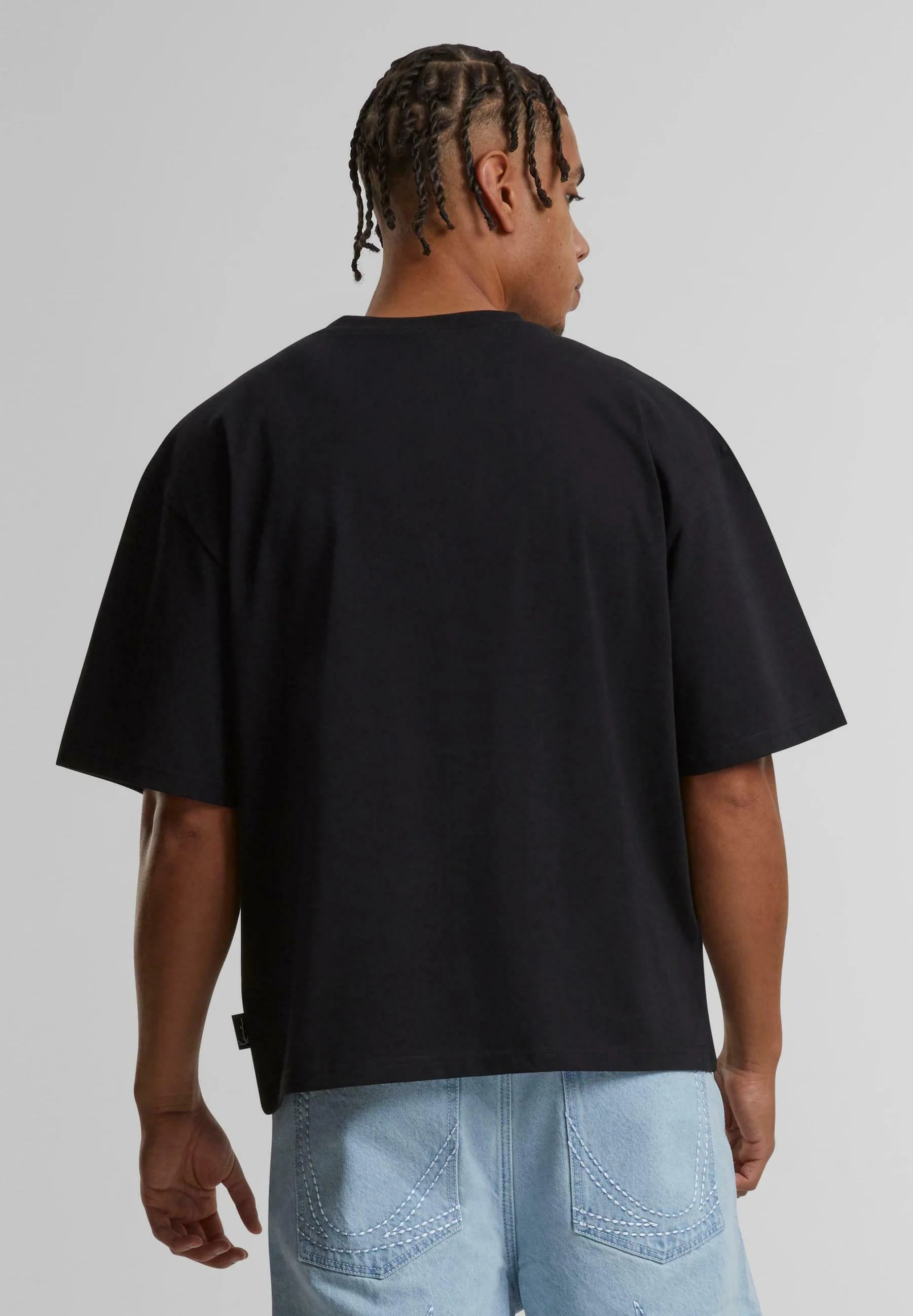 Woven Signature Chrome Logo Crop Tee Black
